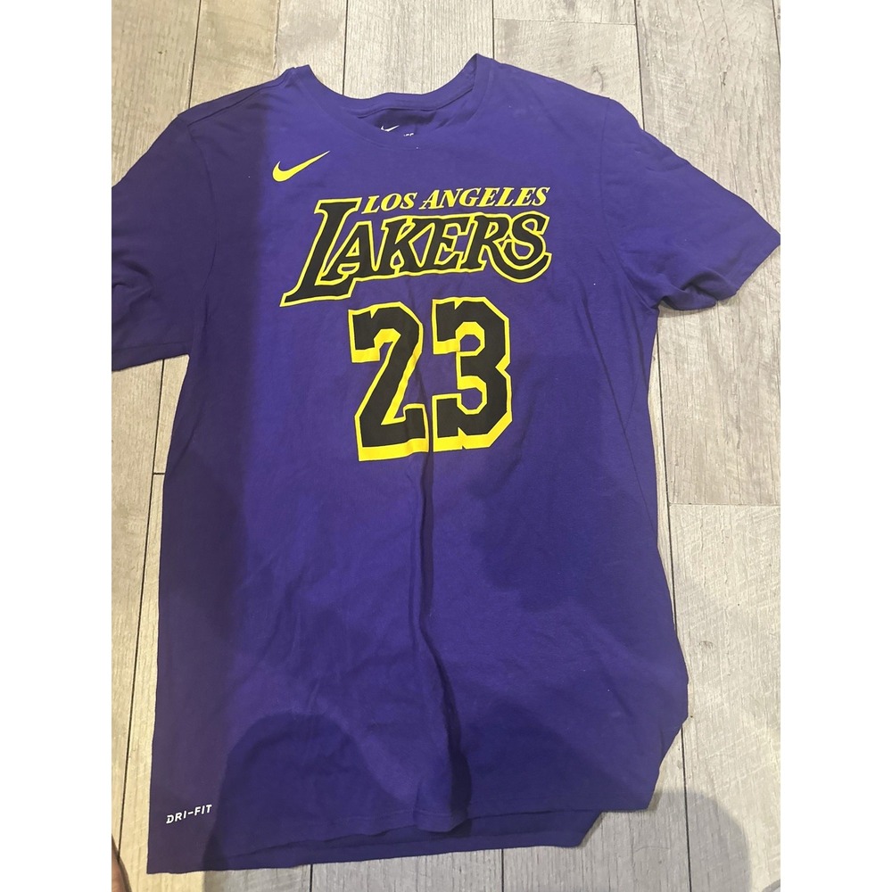 Nike LeBron James Lakers 23 Dri-FIT T-Shirt Mens Large Purple NBA